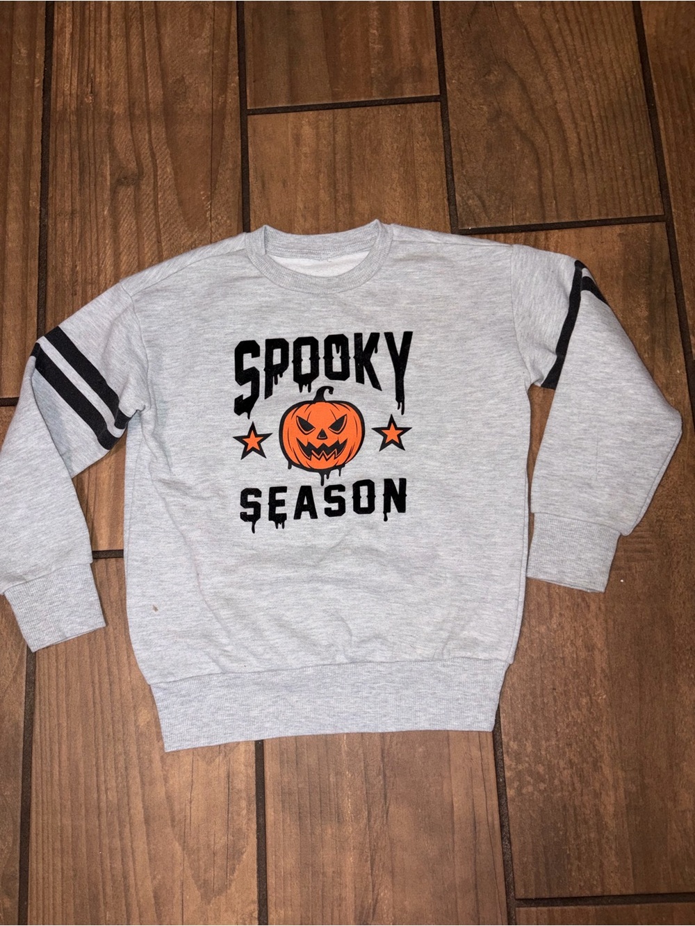 Spooky Season Kids Gray Crewneck Sweatshirt